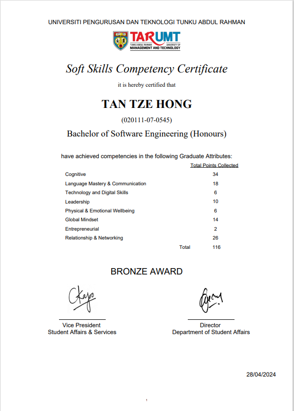 Soft Skills Competency Certificate